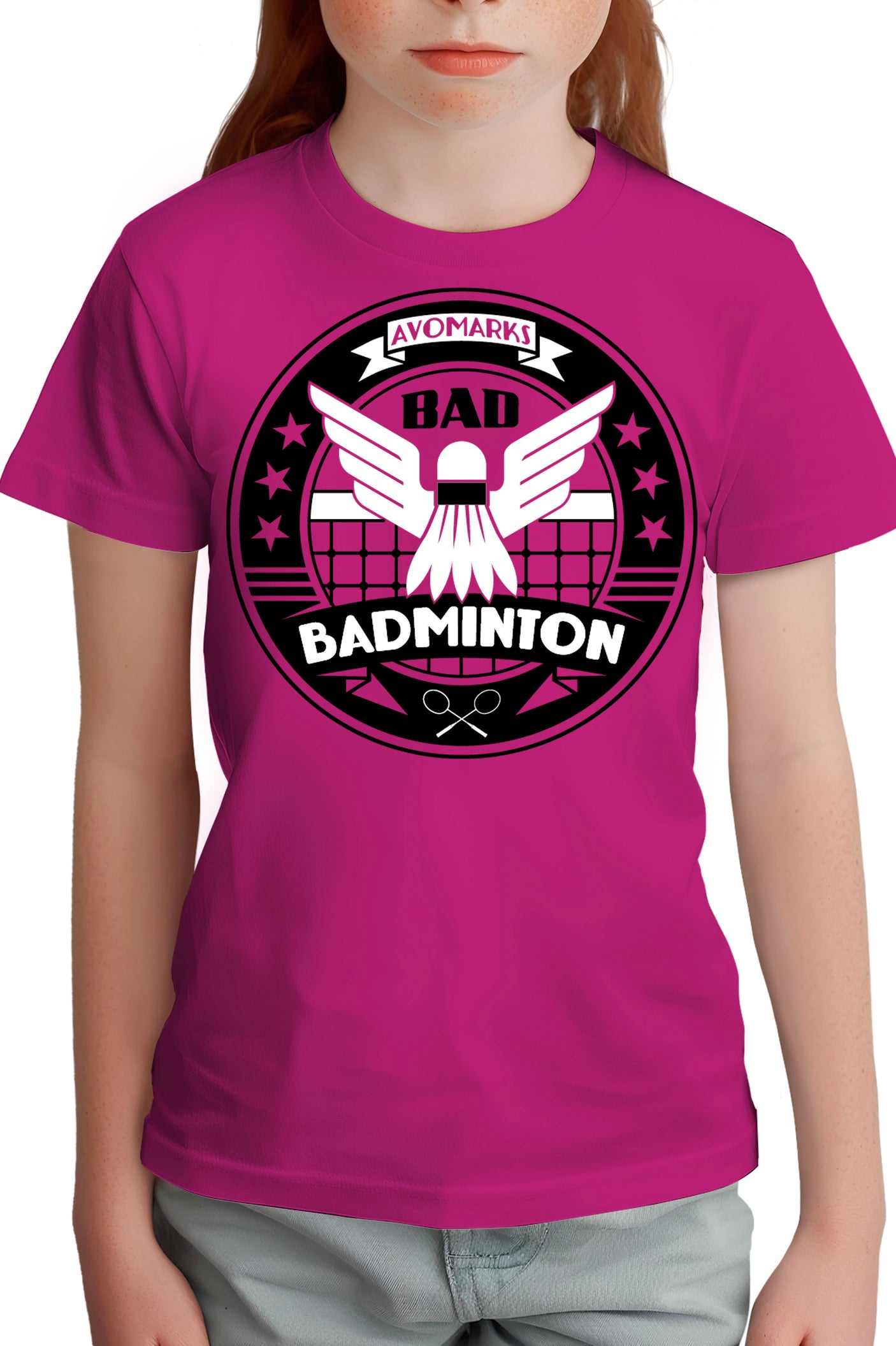 T-Shirt Fille Bad badminton university