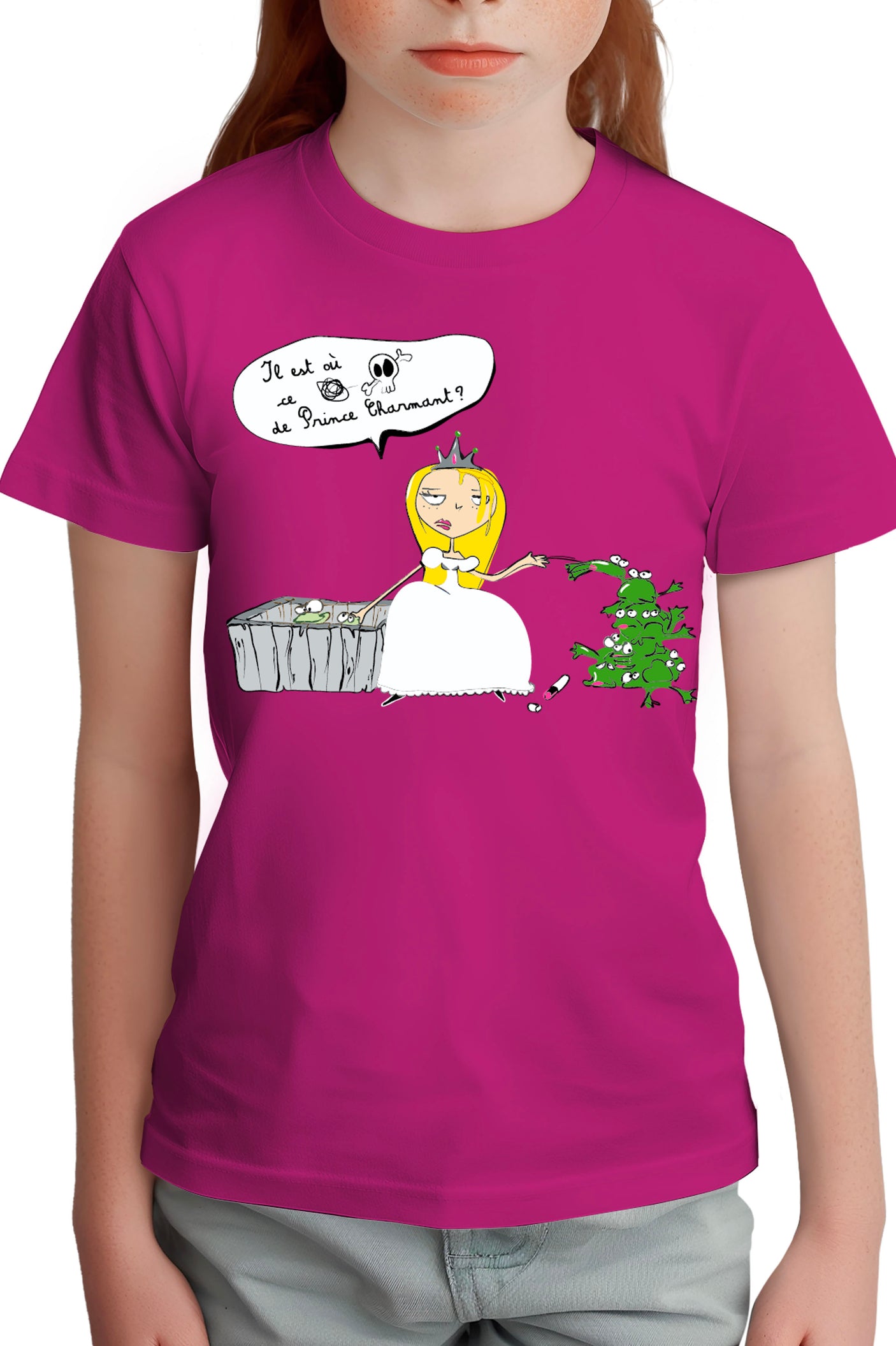 T-Shirt Fille je cherche le prince charmant