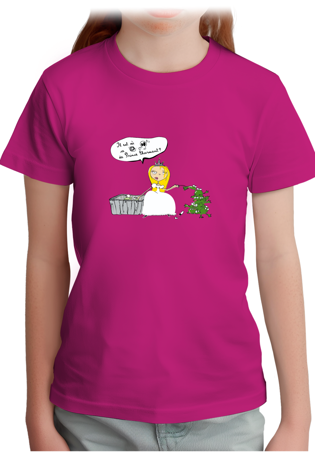 T-Shirt Fille je cherche le prince charmant