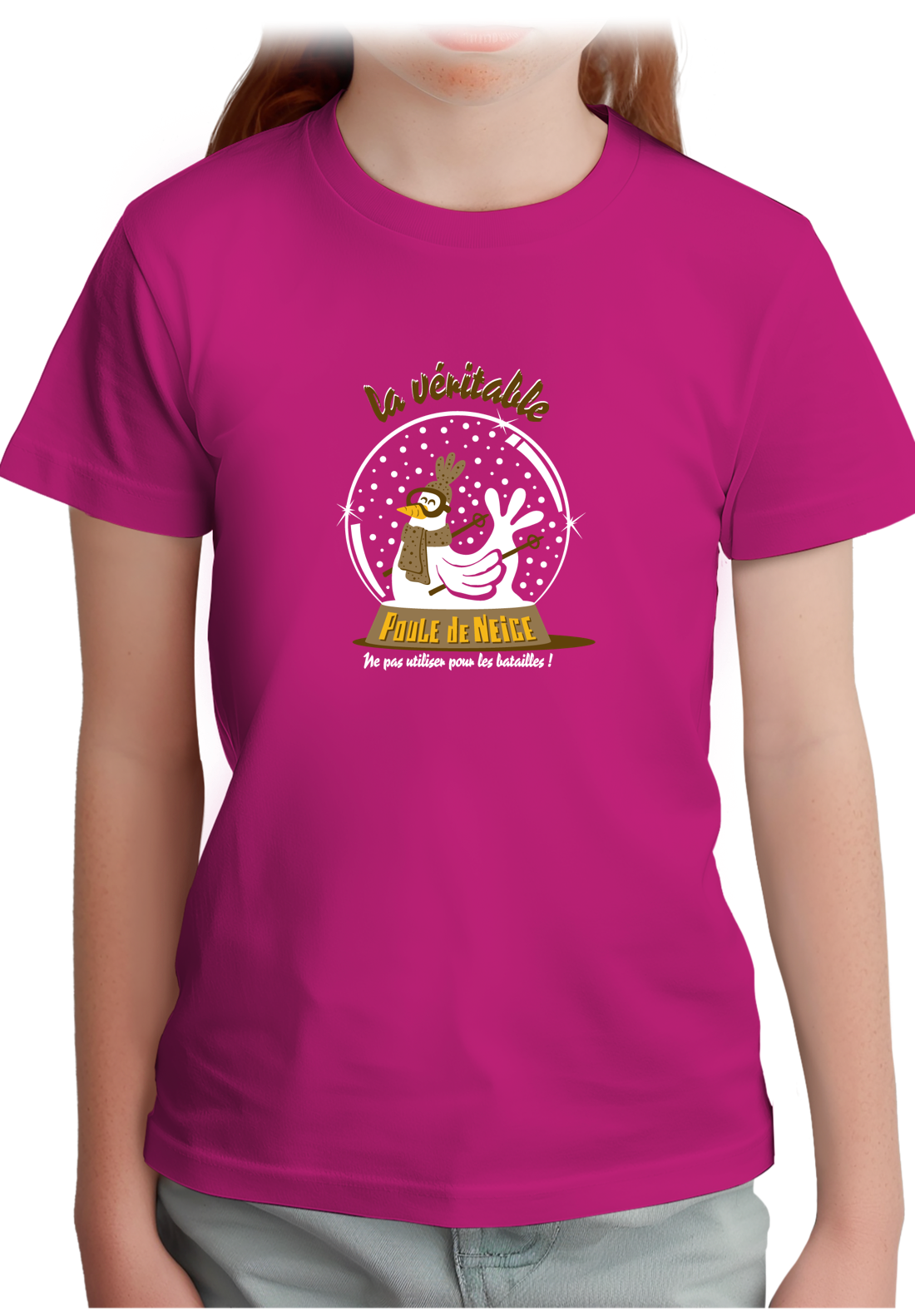 T-Shirt Fille La véritable poule de neige