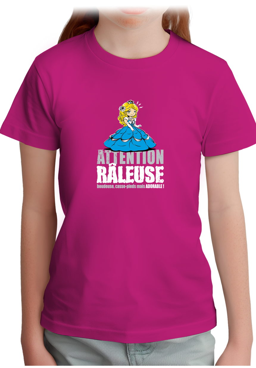 T-Shirt Fille Attention râleuse Princesse