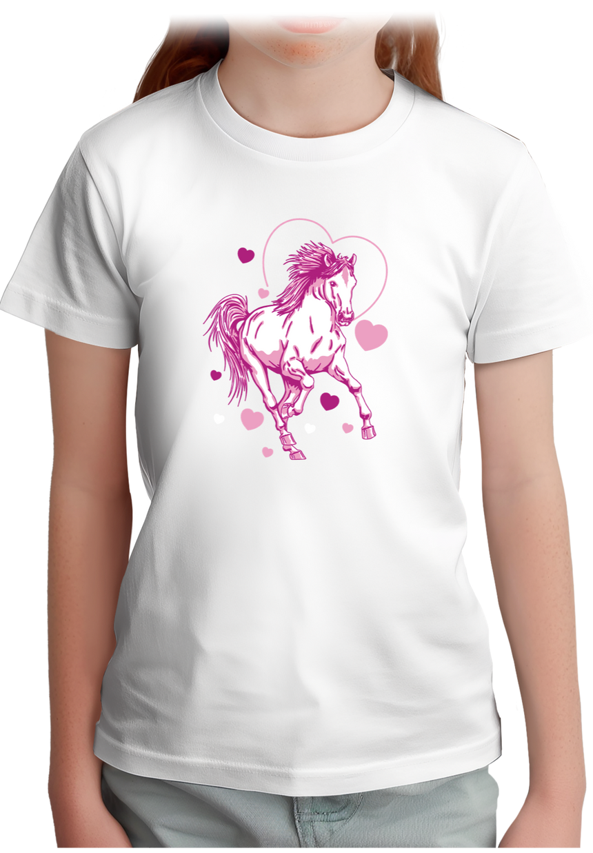 T-Shirt Fille Cheval coeur galop