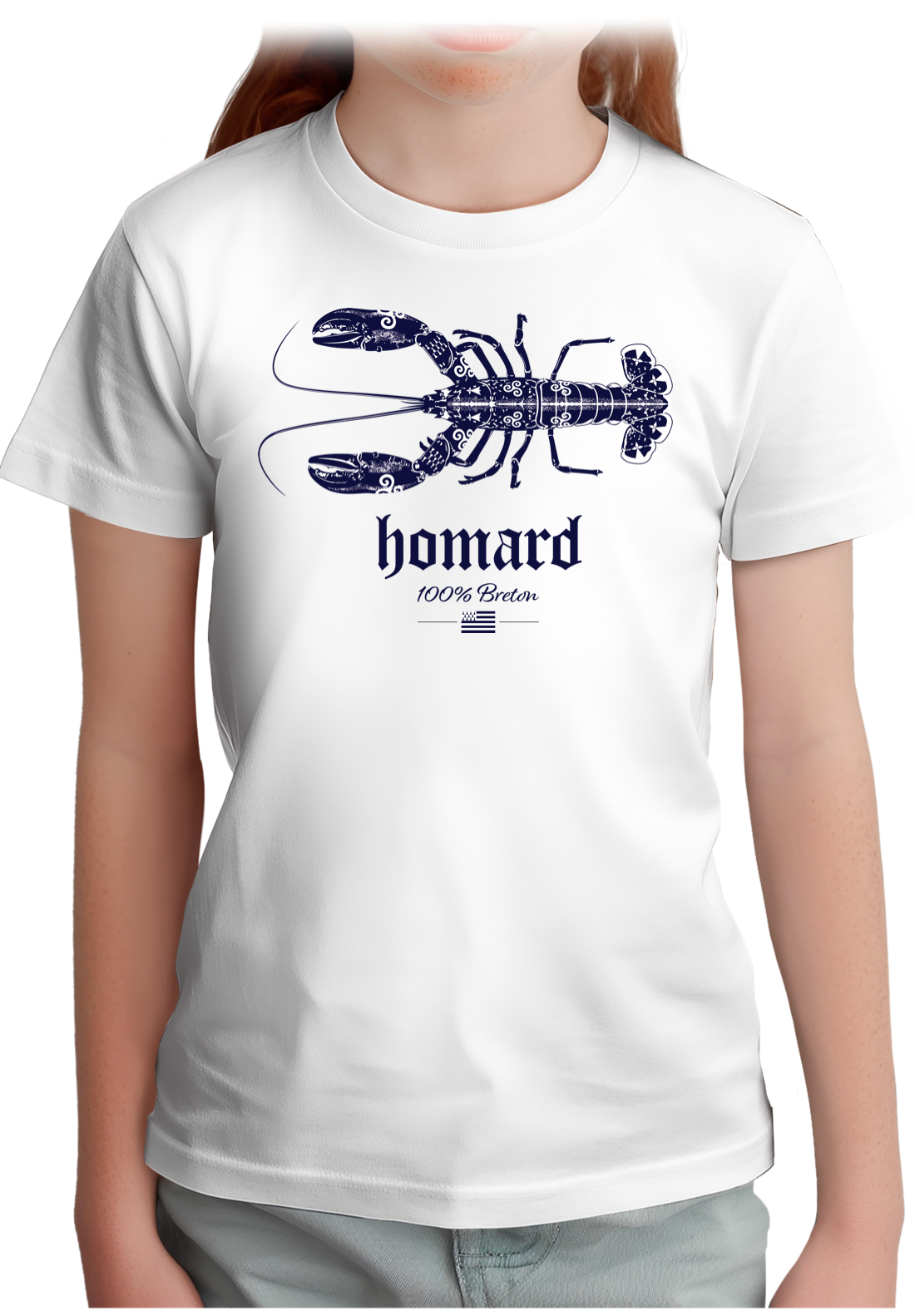 T-Shirt Fille Homard 100% breton