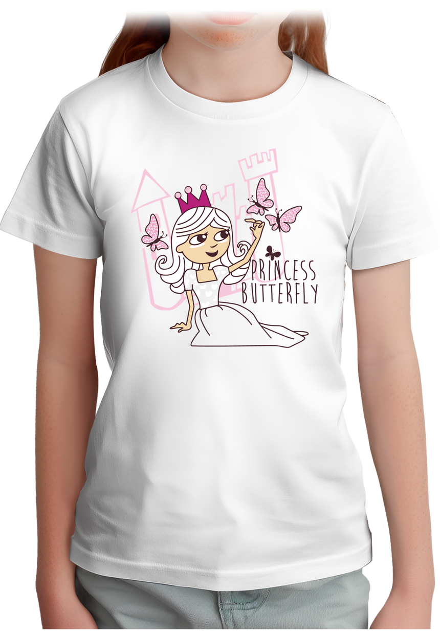 T-Shirt Fille Princesse papillon avec strass