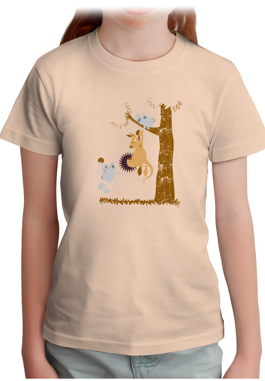 T-Shirt Fille Basket kangourou et koala