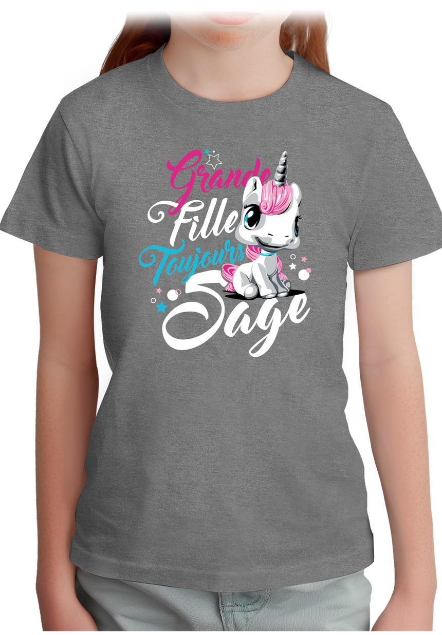 T-Shirt Fille Licorne toujours sage