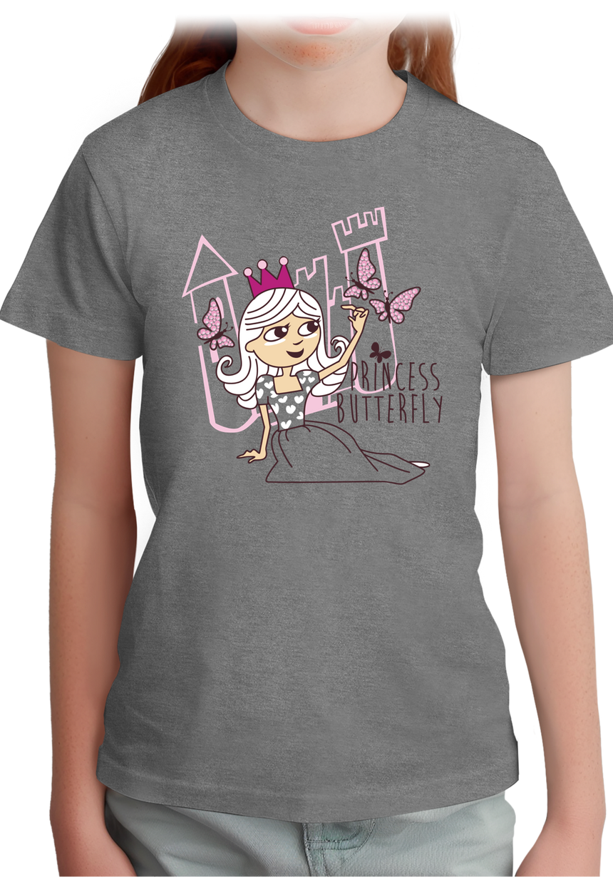 T-Shirt Fille Princesse papillon avec strass