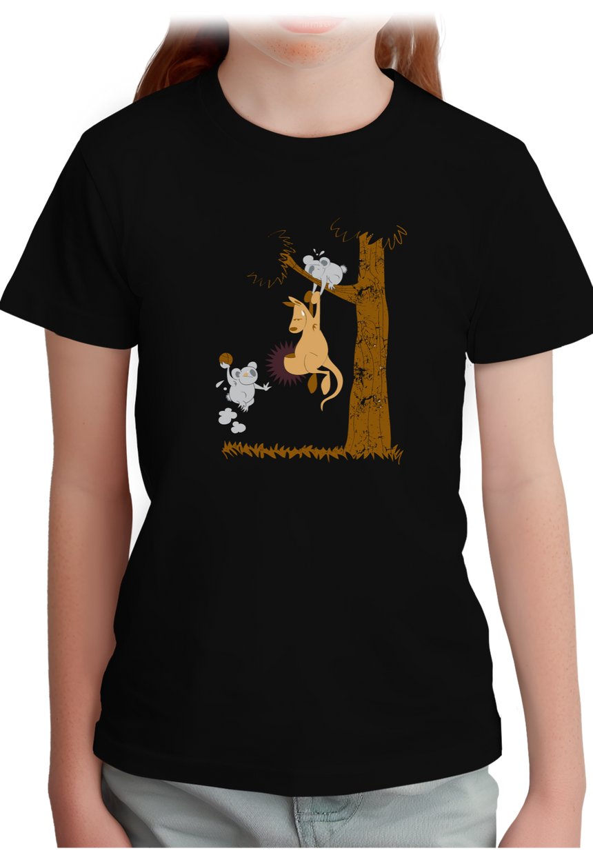 T-Shirt Fille Basket kangourou et koala