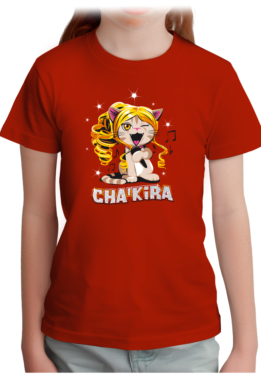T-Shirt Fille Cha'kira, Chat chanteuse