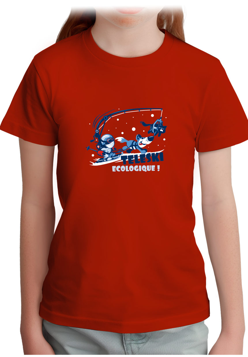 T-Shirt Fille Téléski écologique