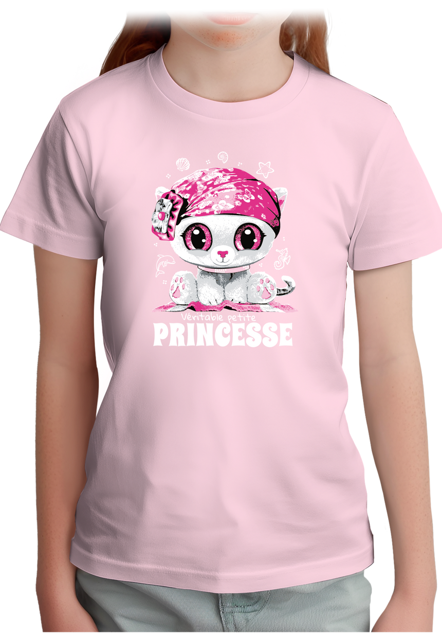 T-Shirt Fille Véritable petite princesse avec strass