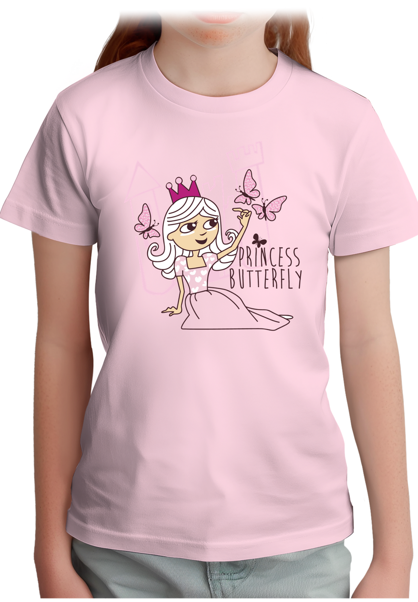 T-Shirt Fille Princesse papillon avec strass