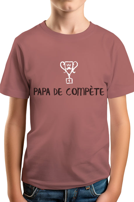 T-Shirt Garçon Un super papa de compète (encre gonflante)