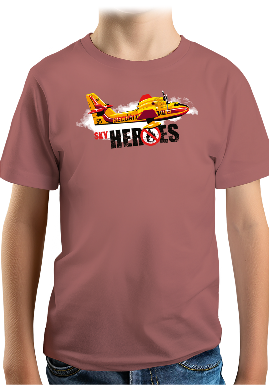 T-Shirt Garçon Avion pompier pour éteindre les feux