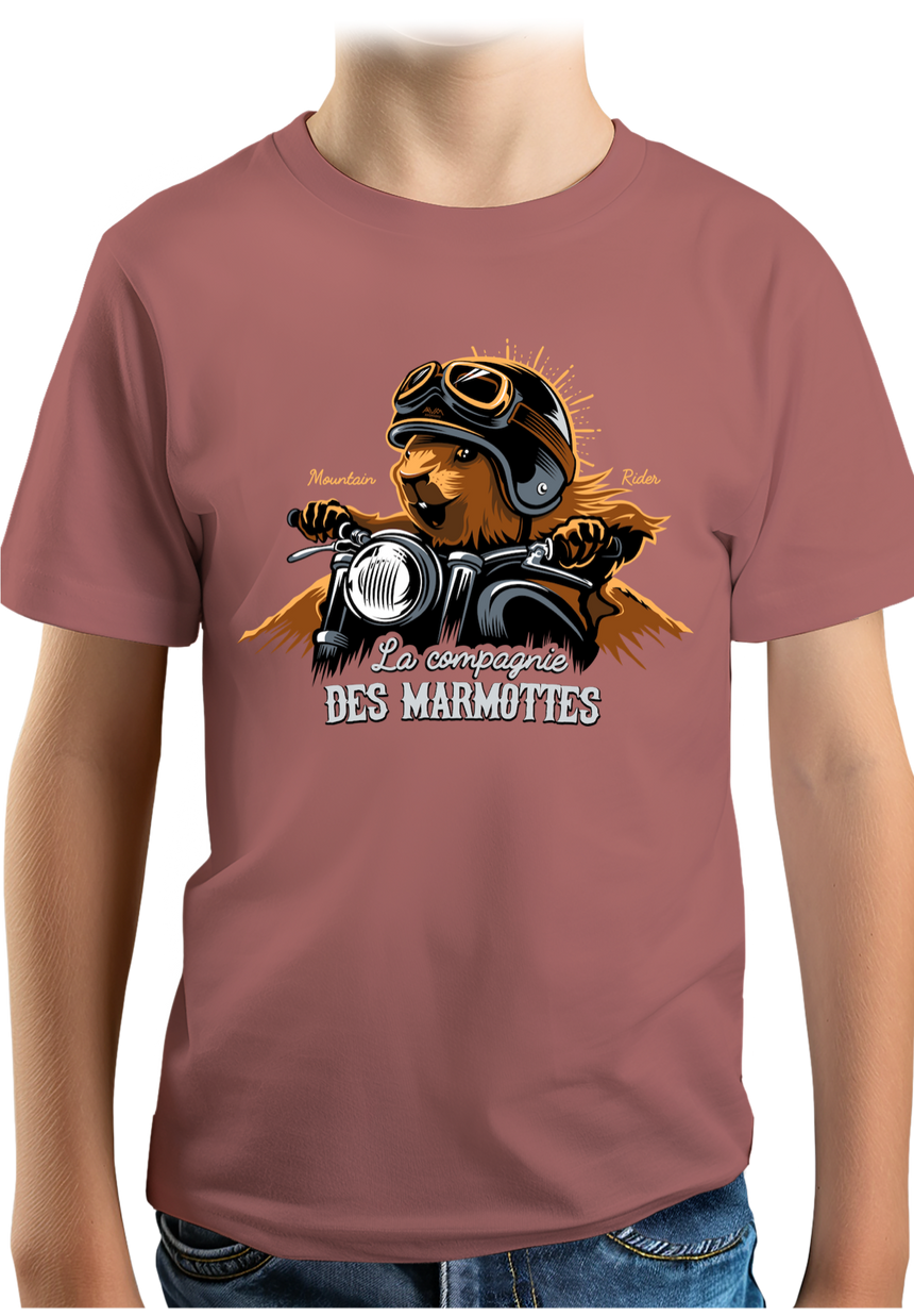 T-Shirt Garçon Compagnie des Marmottes en Moto