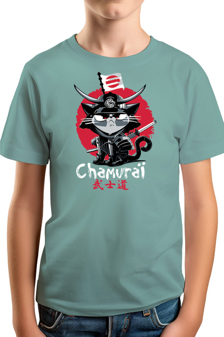 T-Shirt Garçon Chat en samouraï