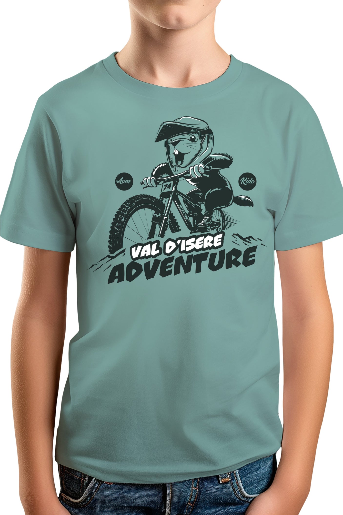 T-Shirt Garçon Marmotte sur vélo