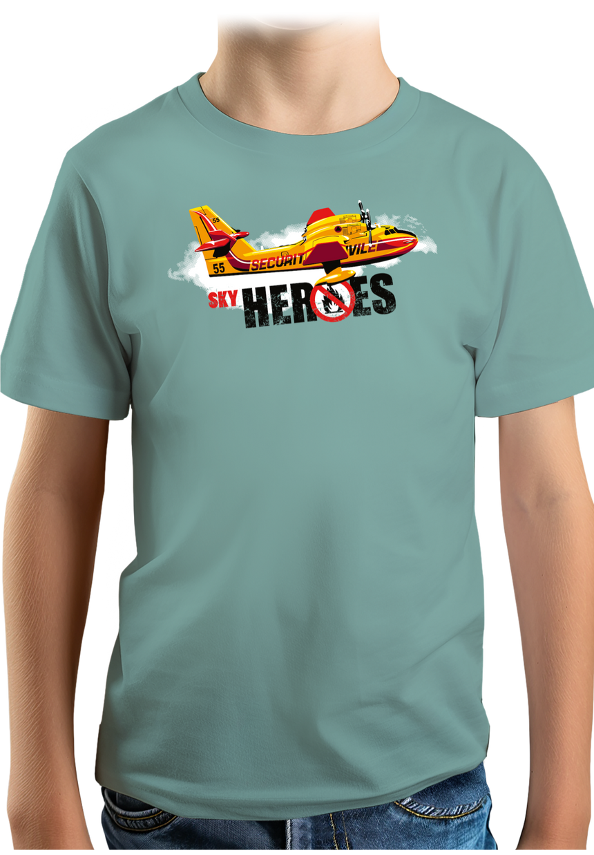 T-Shirt Garçon Avion pompier pour éteindre les feux
