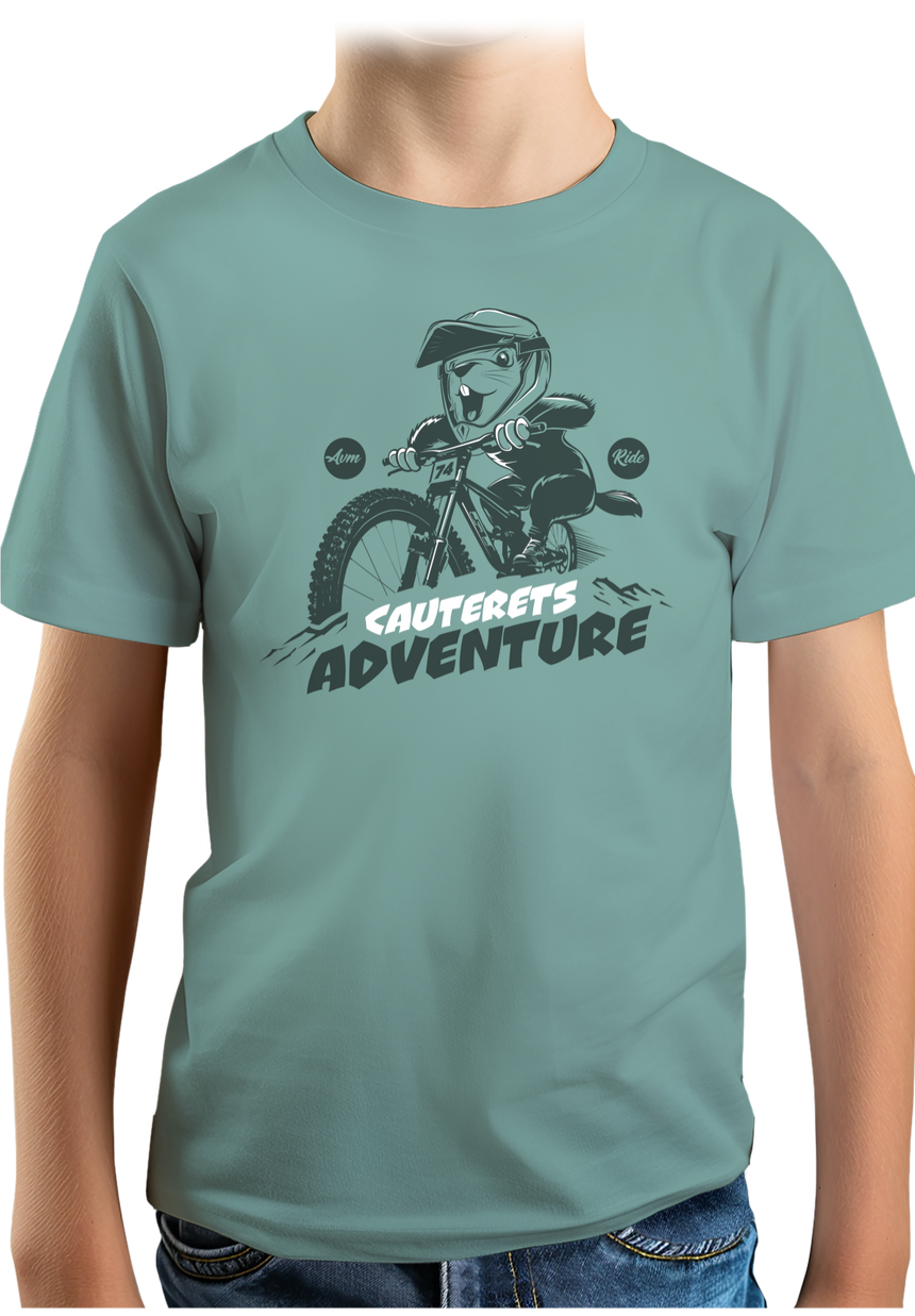 T-Shirt Garçon Marmotte sur vélo