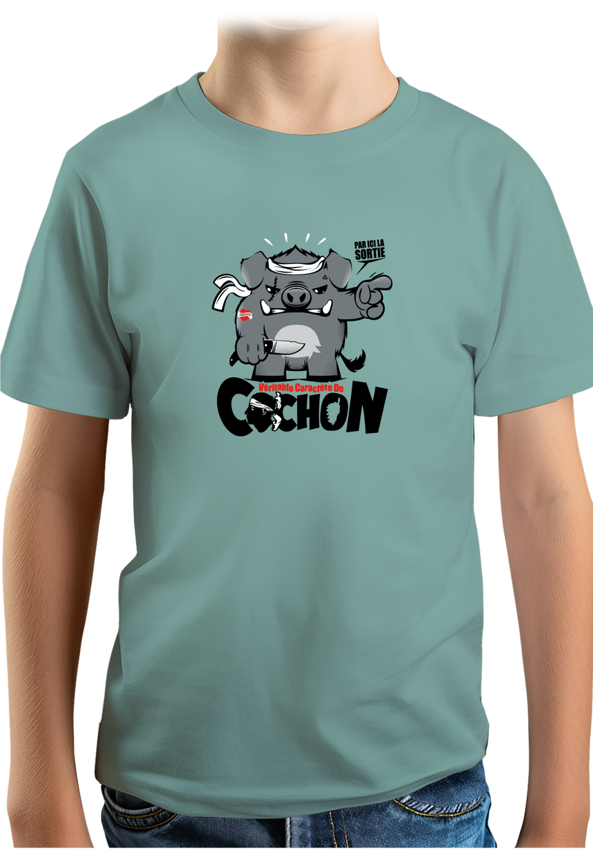 T-Shirt Garçon Véritable caractère de cochon Corse