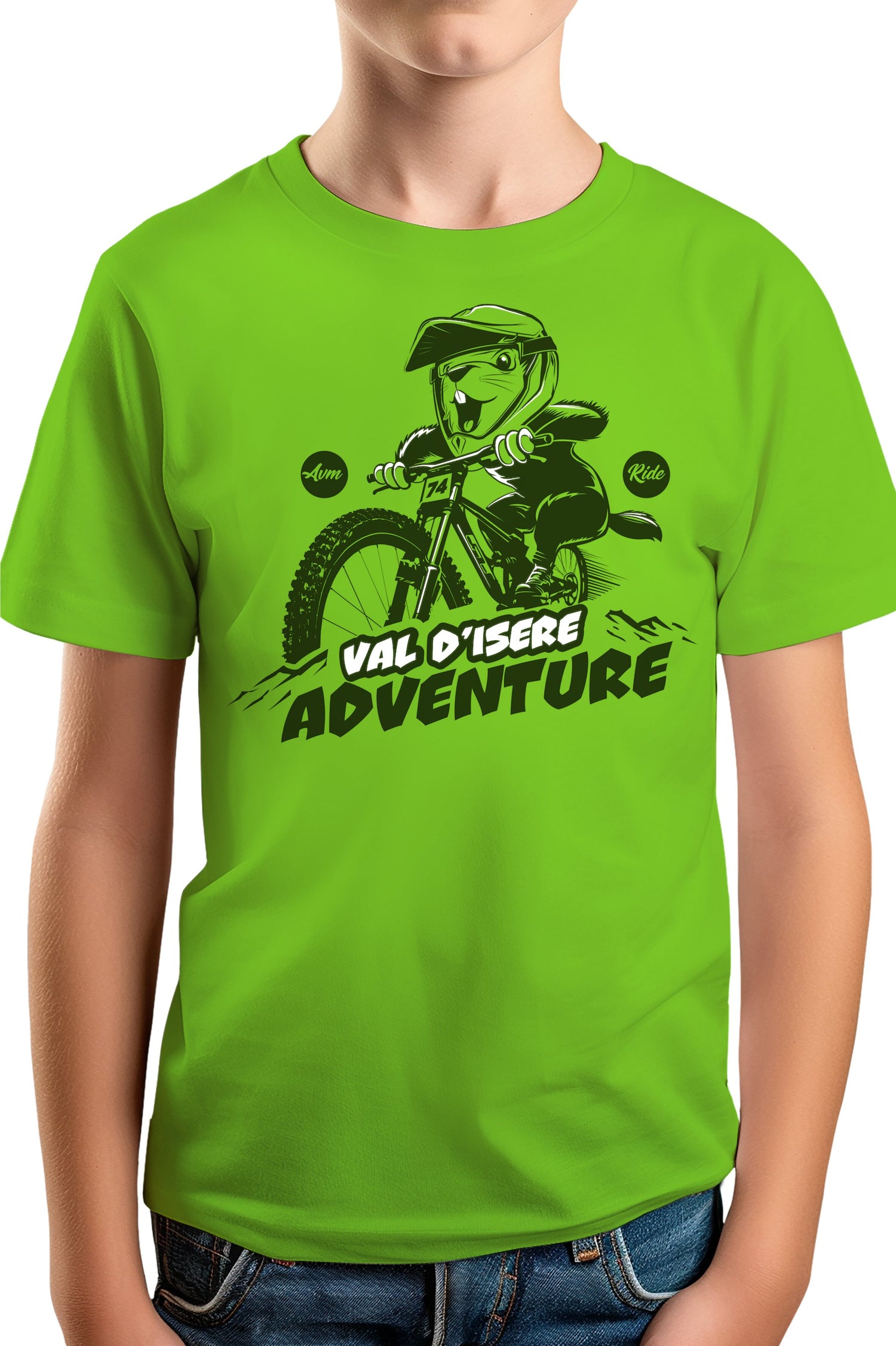 T-Shirt Garçon Marmotte sur vélo