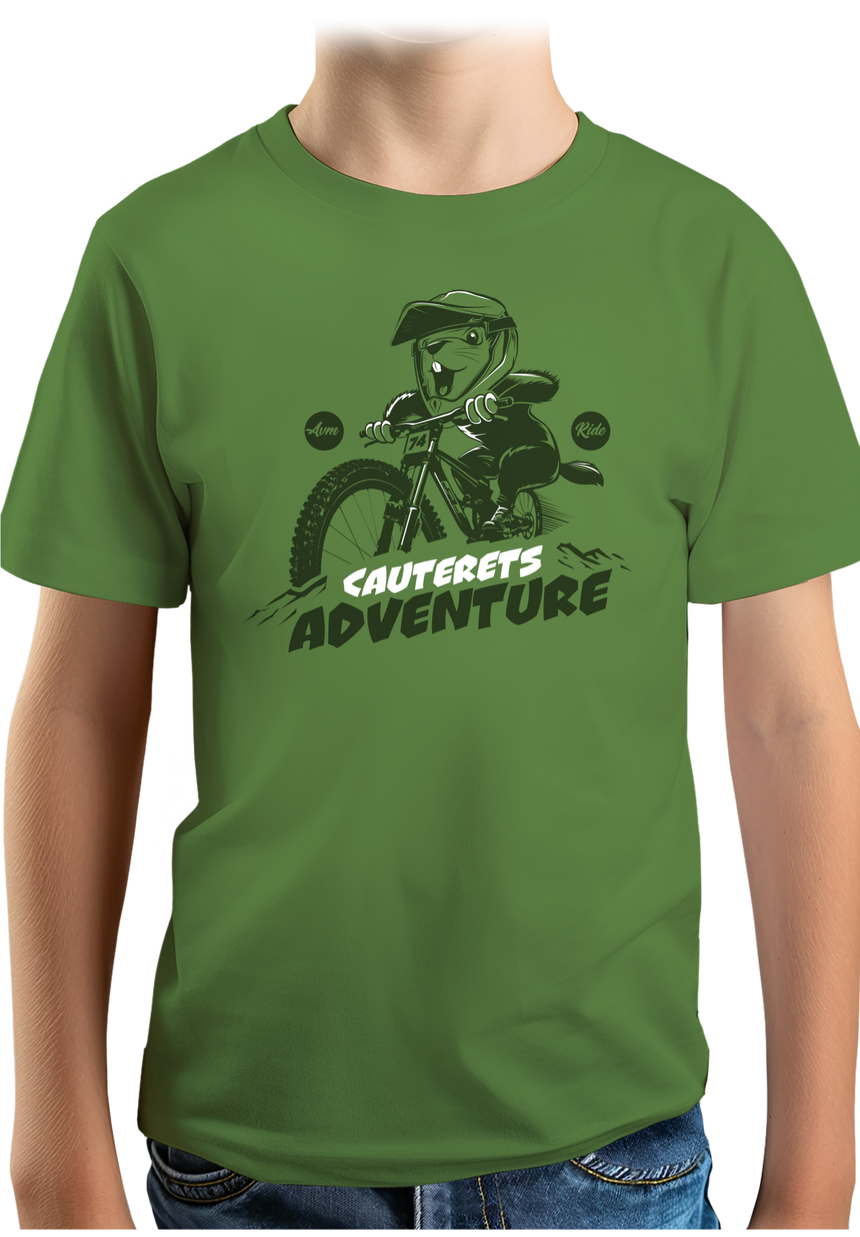T-Shirt Garçon Marmotte sur vélo