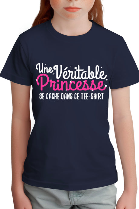 T-Shirt Fille Une véritable princesse
