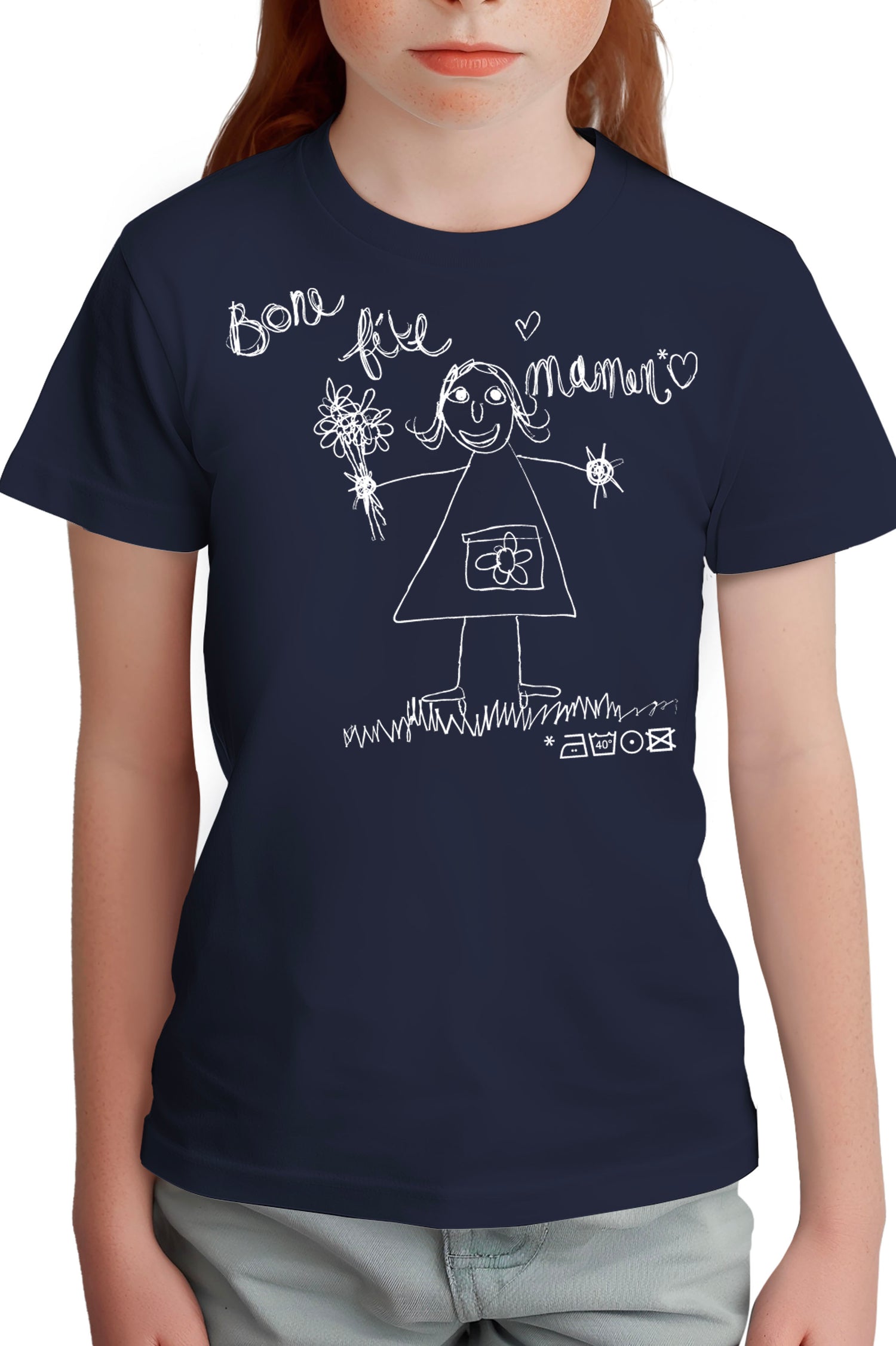 T-Shirt Fille Bone Fête Maman Dessin
