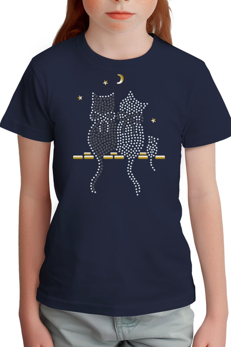 T-Shirt Fille Chat Souris Strass