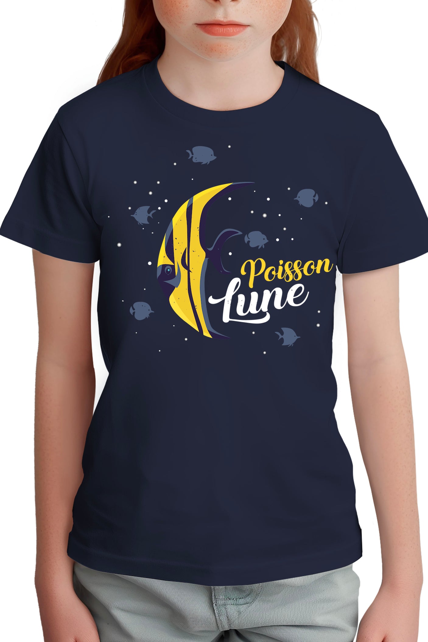 T-Shirt Fille Poisson lune avec strass