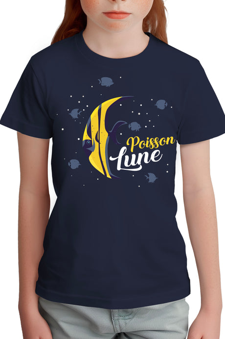 T-Shirt Fille Poisson lune avec strass