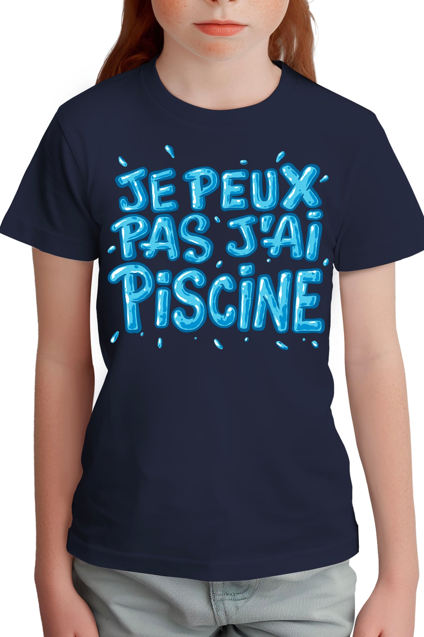 T-Shirt Fille Je peux pas, j'ai piscine