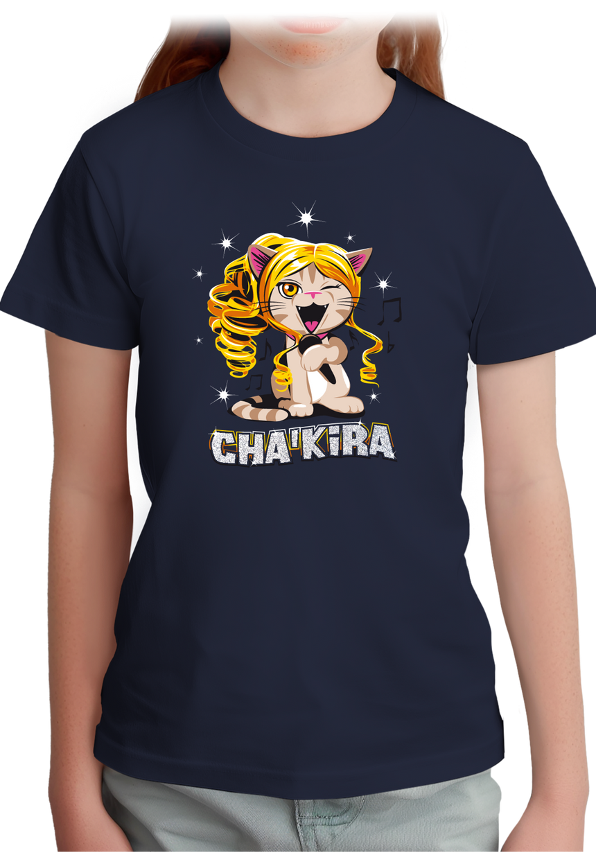 T-Shirt Fille Cha'kira, Chat chanteuse