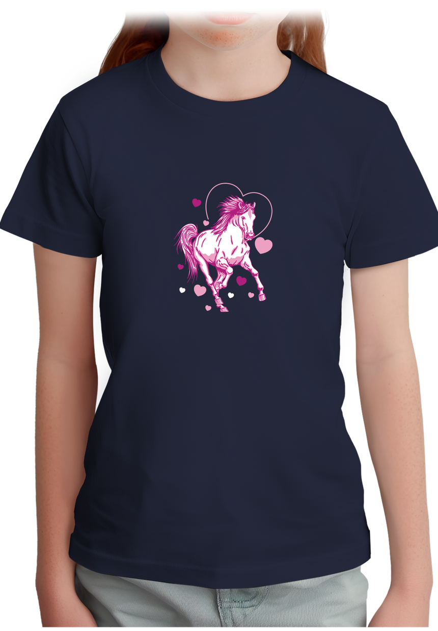 T-Shirt Fille Cheval coeur galop