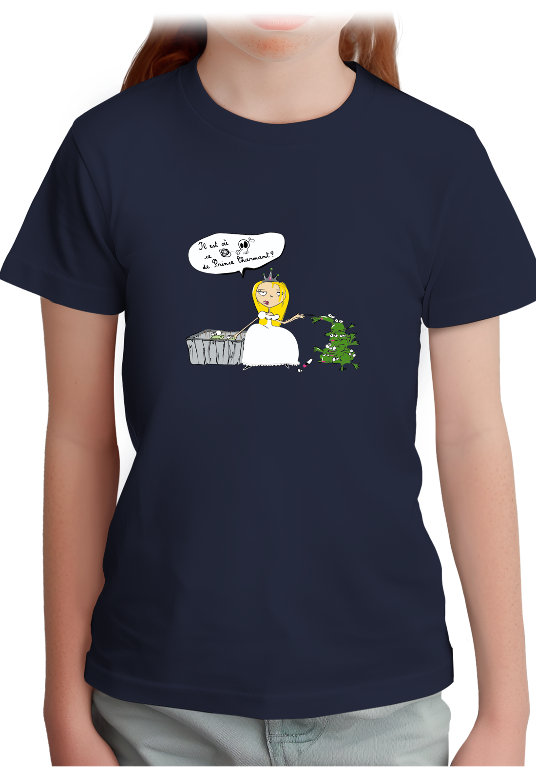 T-Shirt Fille je cherche le prince charmant