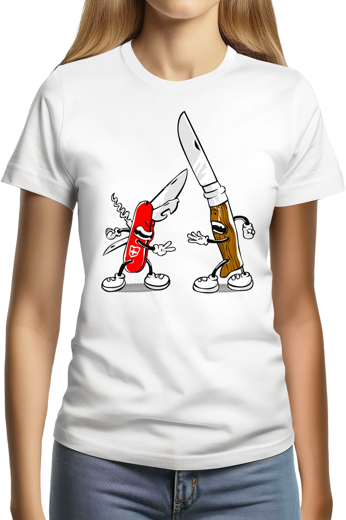 T-Shirt Femme Shifumi couteaux Suisse et Opinel
