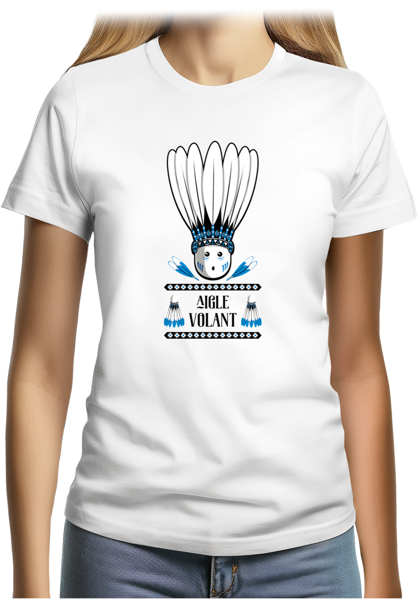 T-Shirt Femme Aigle volant en badminton