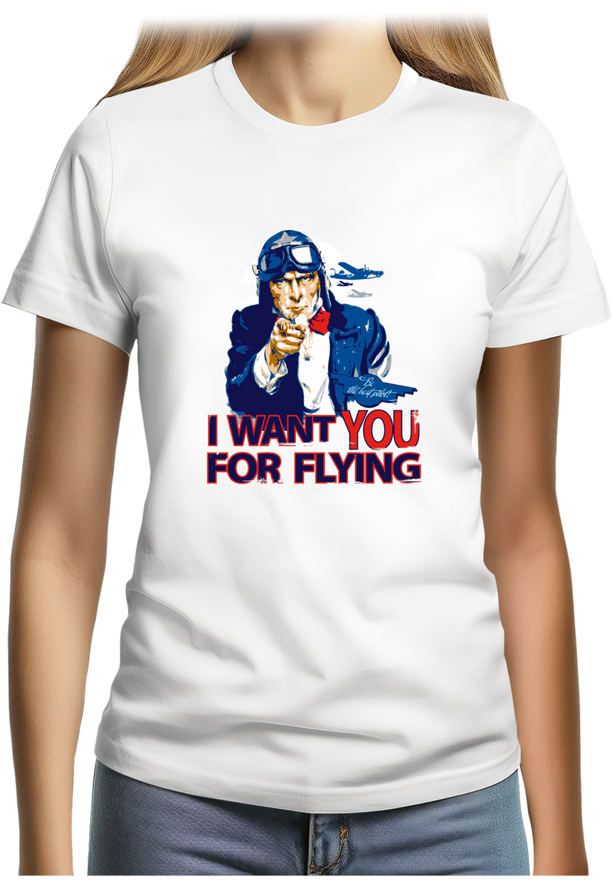T-Shirt Femme I Want You for flying USA