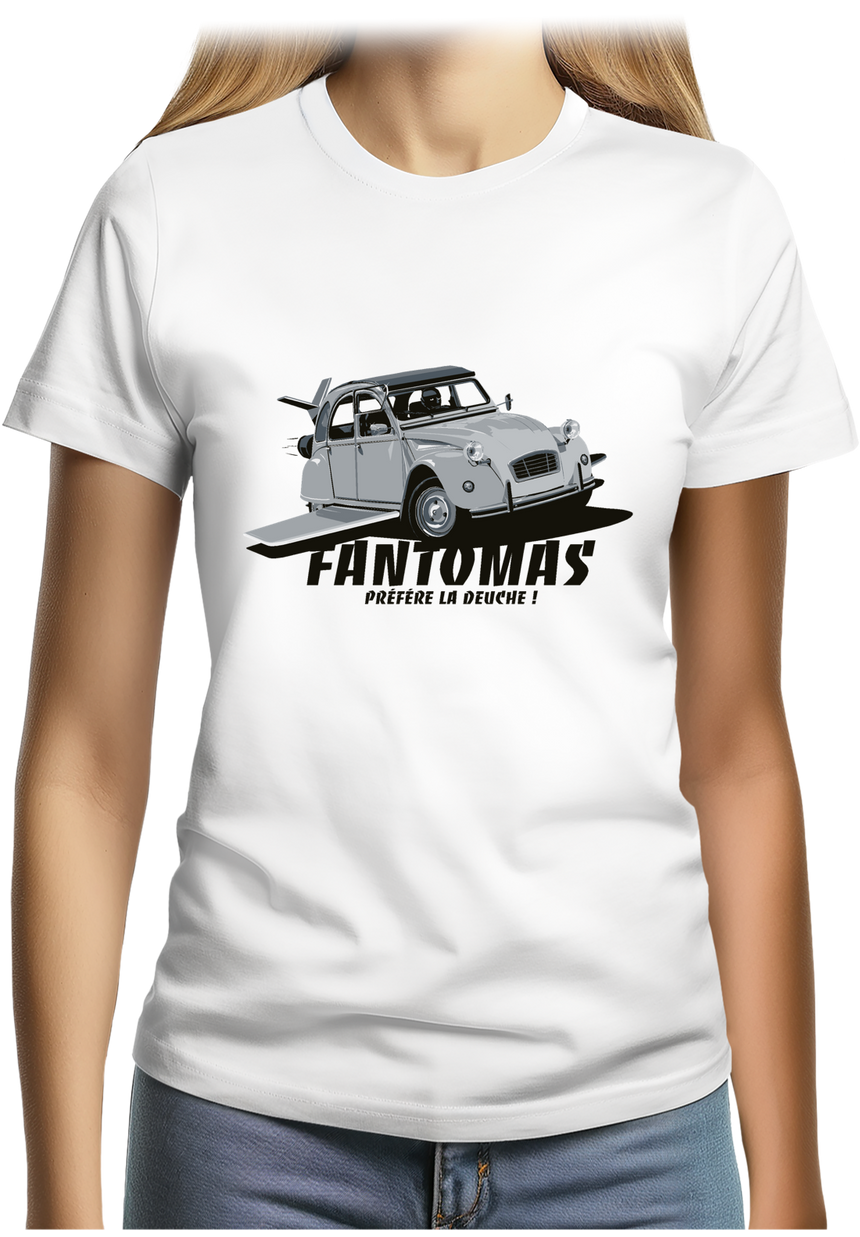 T-Shirt Femme Voiture 2CV de Fantomas