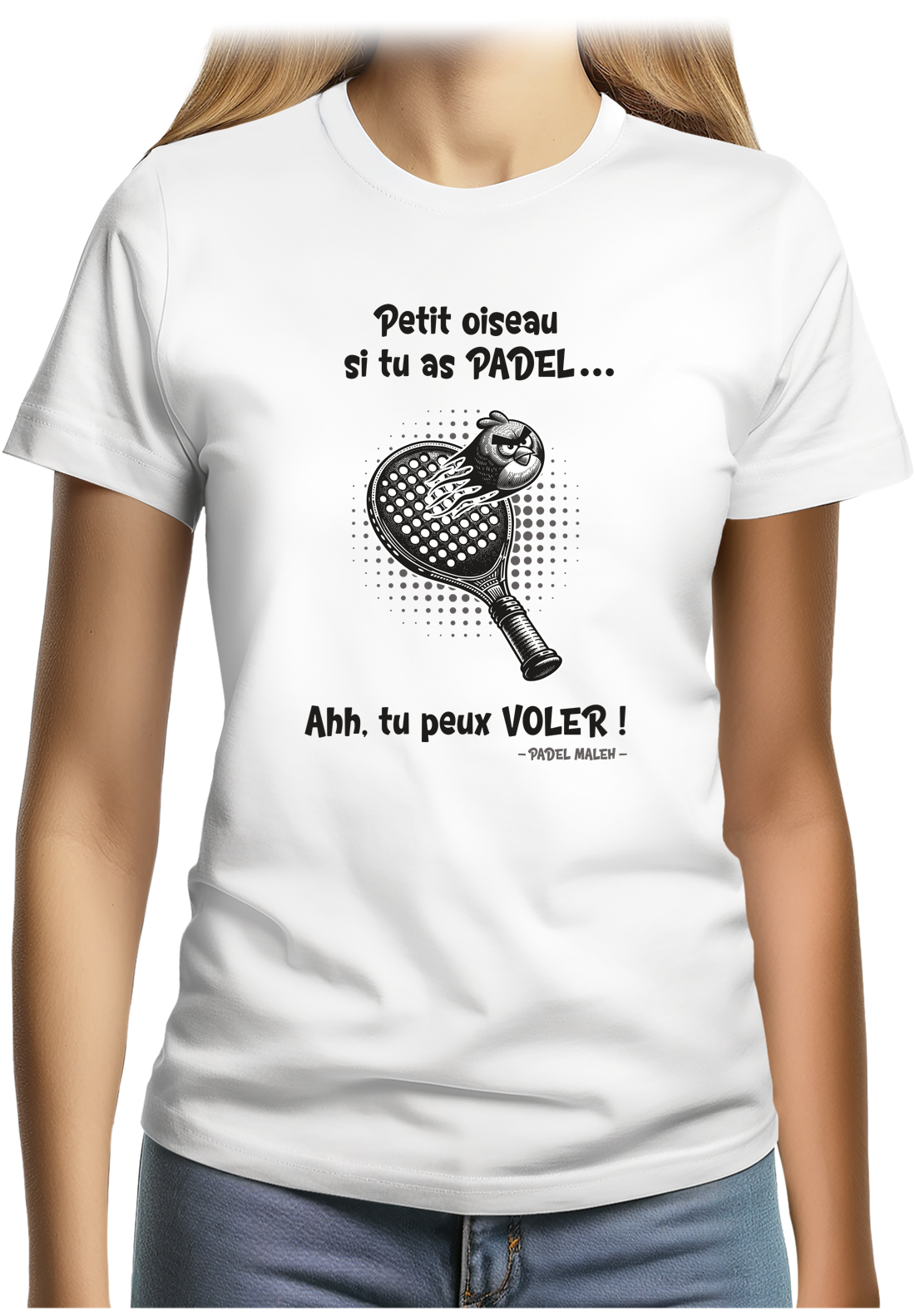T-Shirt Femme Padel avec l'oiseau énervé