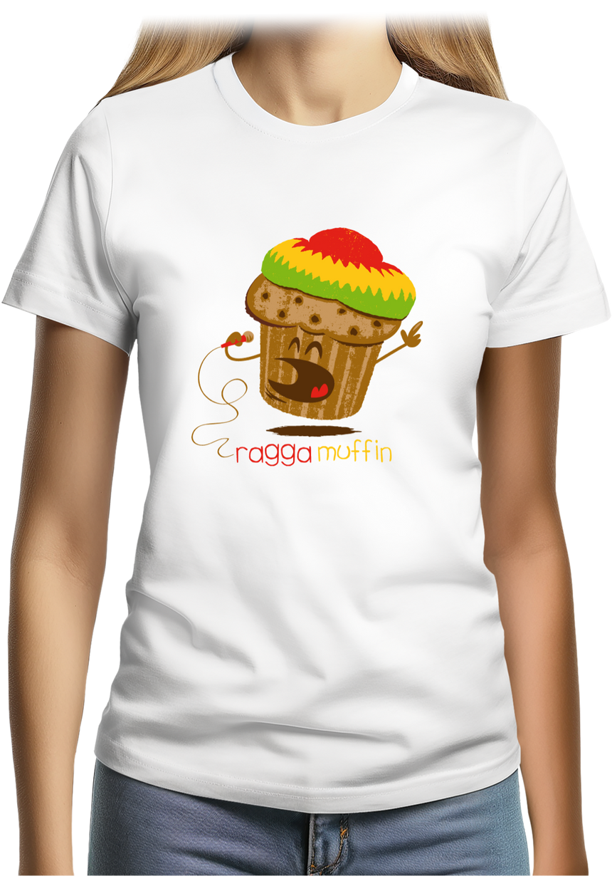 T-Shirt Femme Chanteur de Reggae en muffin