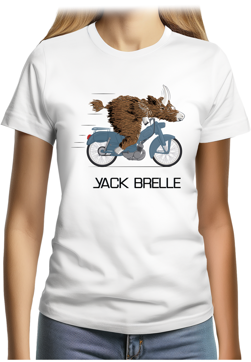 T-Shirt Femme Yack Brelle en moto