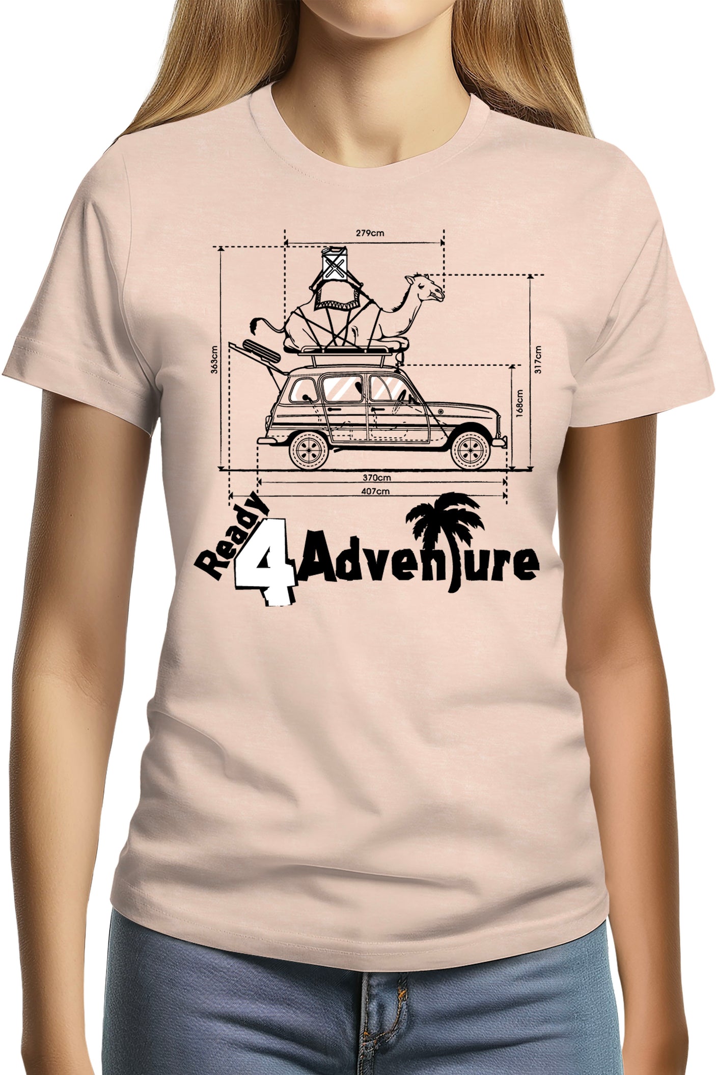 T-Shirt Femme Plan 4L Trophy avec chameau