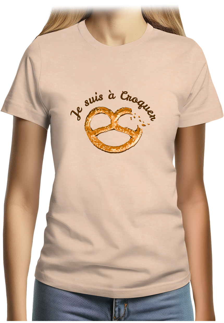 T-Shirt Femme Je suis à croquer Bretzel d'Alsace