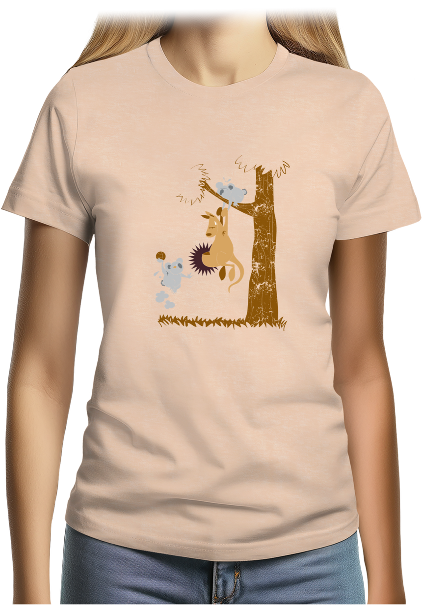 T-Shirt Femme Basket kangourou et koala