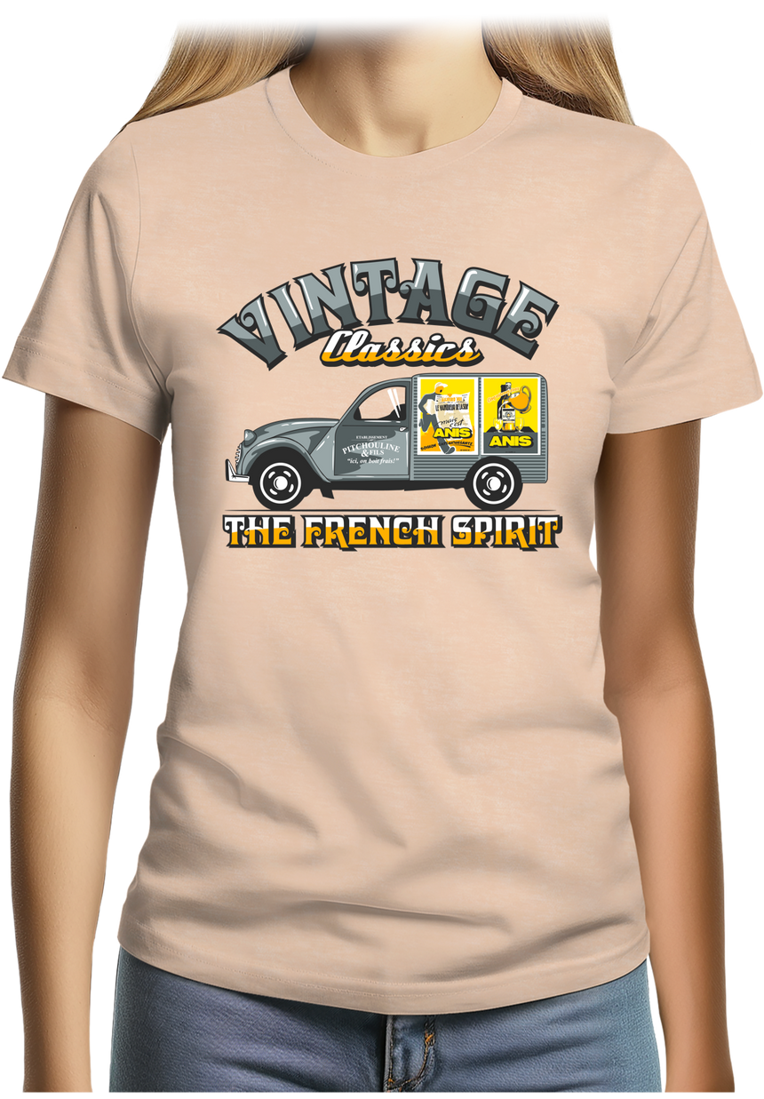 T-Shirt Femme Voiture 2CV french spirit pastis