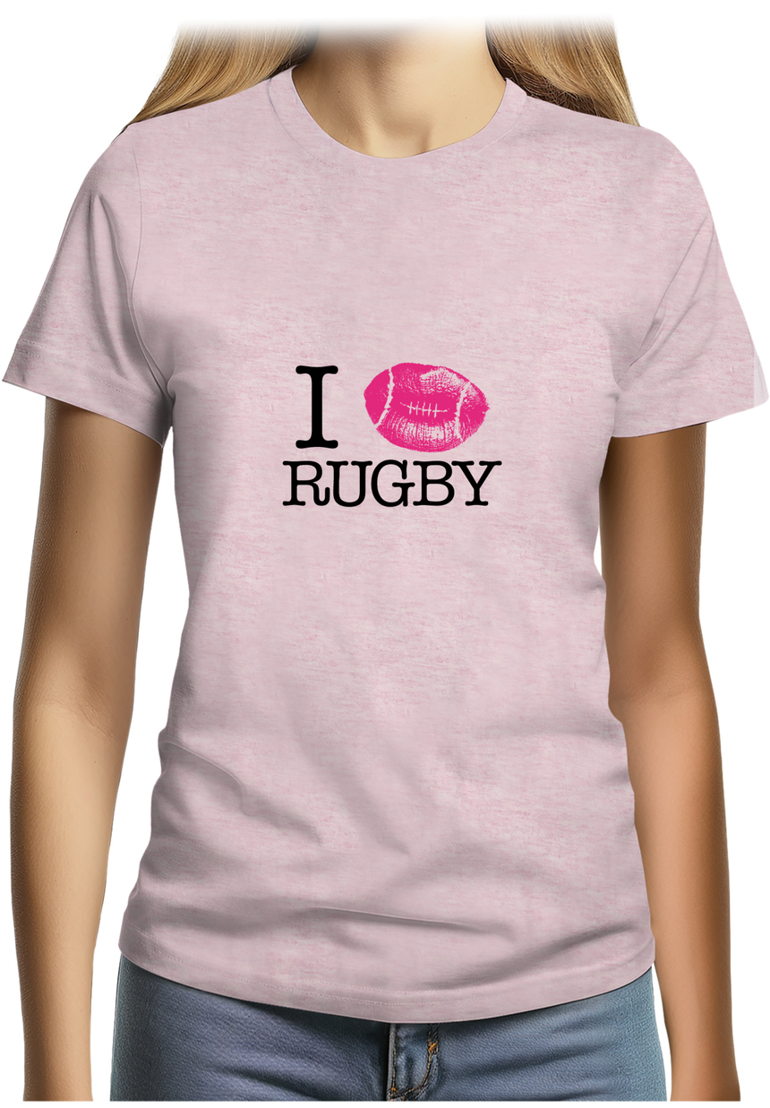 T-Shirt Femme I love rugby