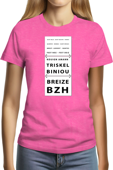 T-Shirt Femme Test acuité visuelle made in Bretagne