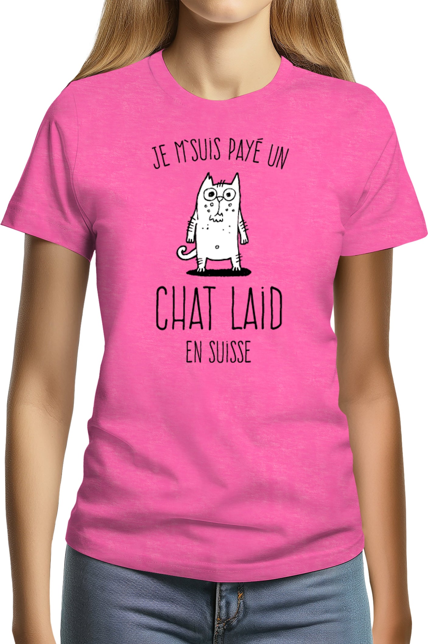 T-Shirt Femme Un chat laid en suisse