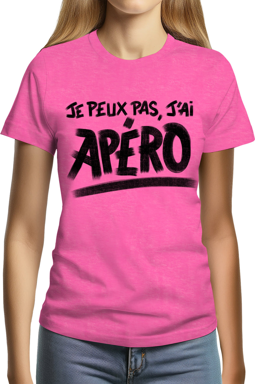 T-Shirt Femme Je peux pas, j'ai apéro